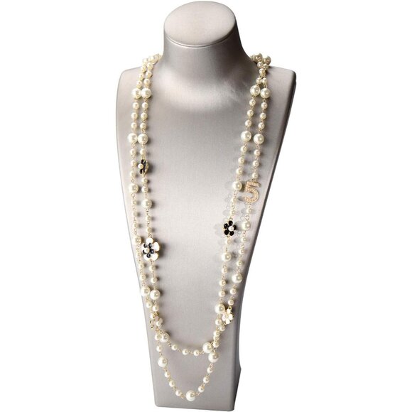 Women White Imitation Pearl Layered Necklace Aluminum Lobster Clasp - Picture 7 of 7